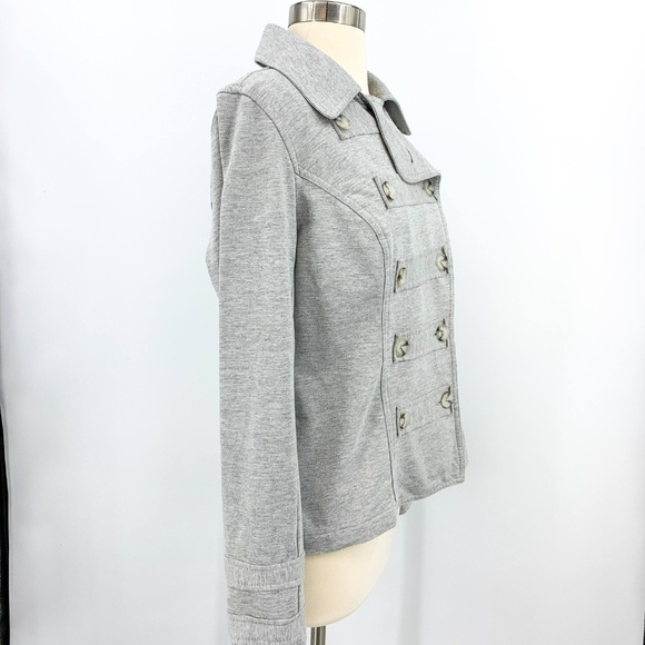 🎉CAbi Heather Gray Jersey Knit Button Up Jacket - Picture 2 of 6